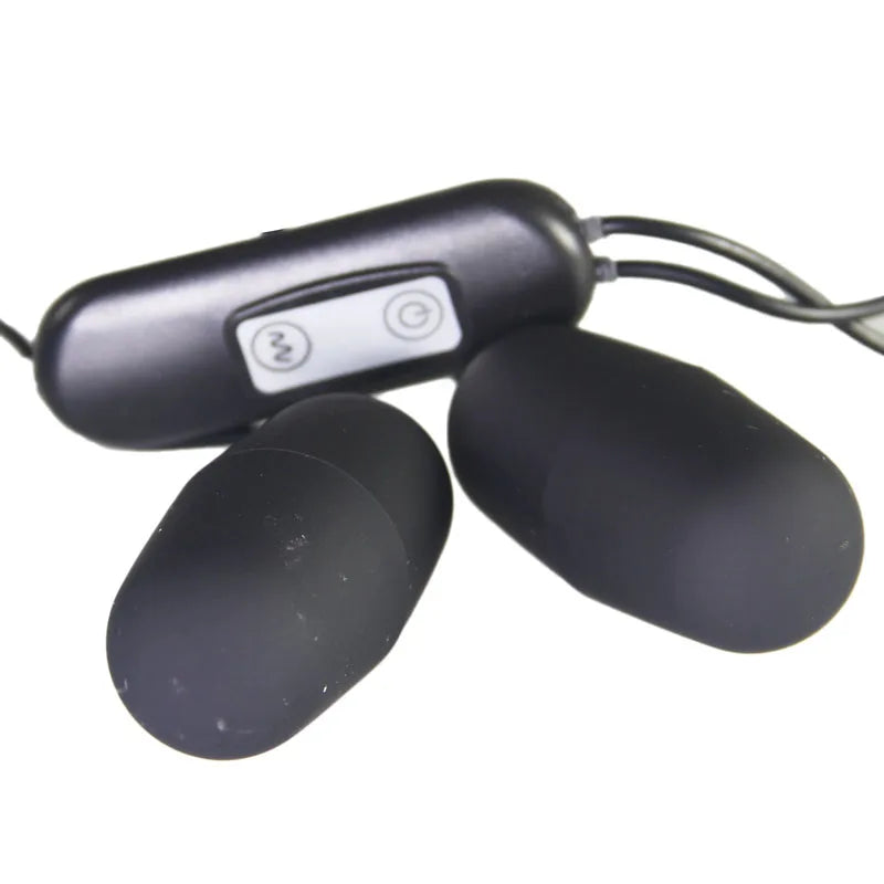 Double Œuf Vibrant USB – Contrôle Manuel – Massage Intime Clitoridien & Interne – Plaisir en Duo