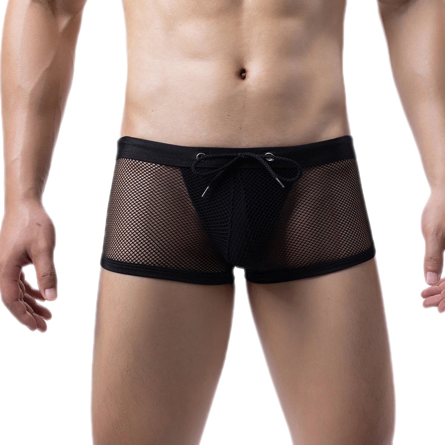 Boxer Jockstrap “Black Mesh” – Sous-vêtement Transparent Sexy pour Homme
