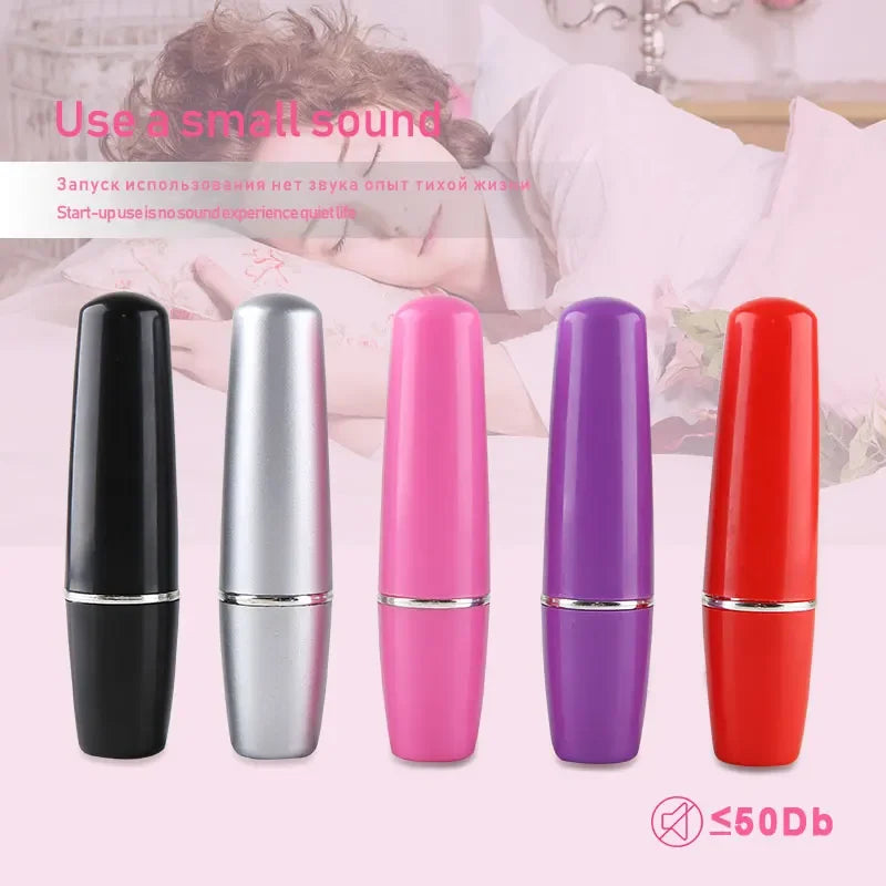 Vibromasseur Discret Forme Rouge à Lèvres – Mini Stimulateur Clitoridien G-Spot Silencieux | Bullet Vibrant Portatif pour Femme