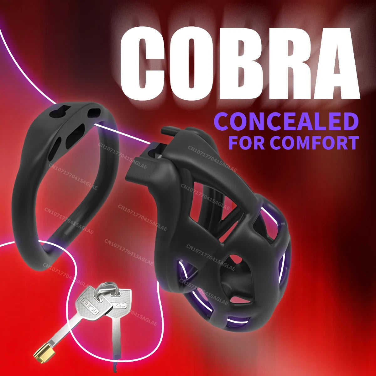 Cock Cage HESEKS – Dispositif de Chasteté Masculine avec Serrure Invisible et 4 Anneaux Ajustables | Design 3D Léger & Respirant