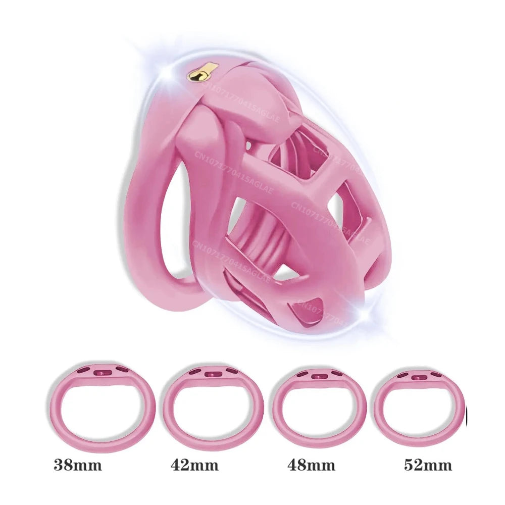 Cock Cage HESEKS – Dispositif de Chasteté Masculine avec Serrure Invisible et 4 Anneaux Ajustables | Design 3D Léger & Respirant