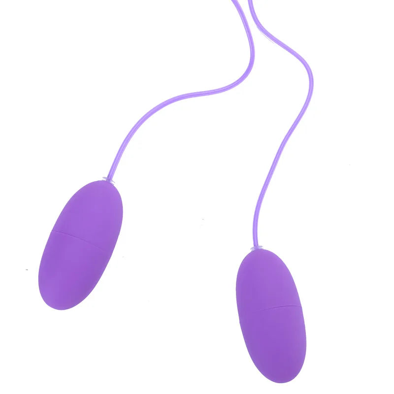 Double Œuf Vibrant USB – Contrôle Manuel – Massage Intime Clitoridien & Interne – Plaisir en Duo