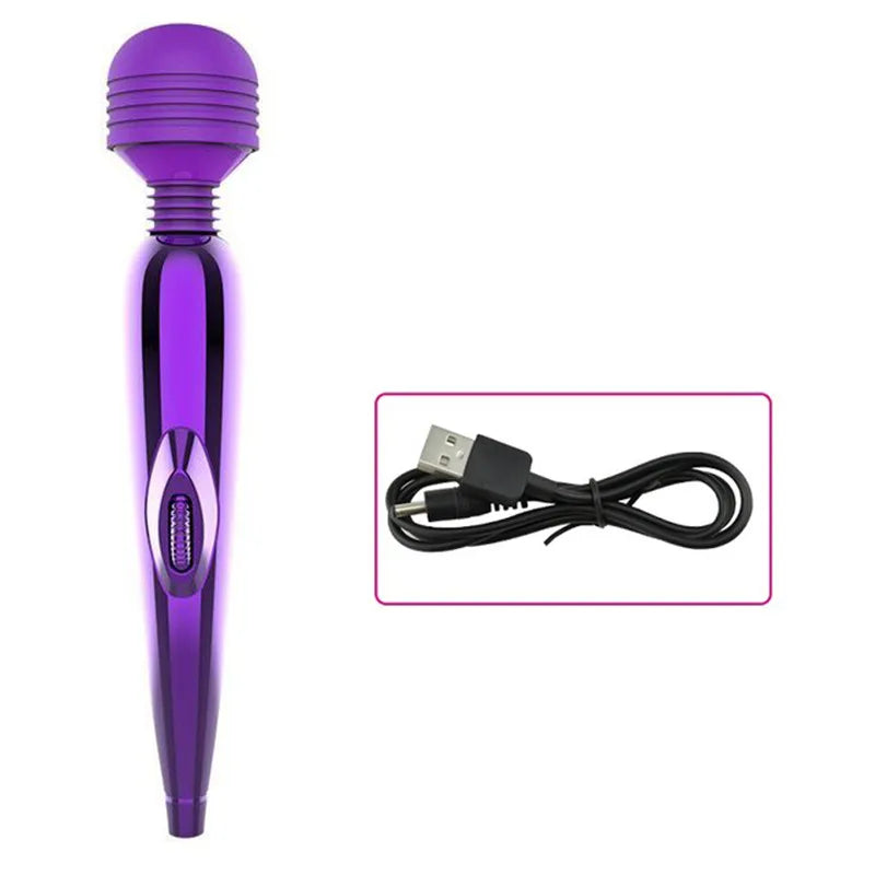 Wand Vibrant Medium – Stimulation Clitoridienne & Point G – 10 Modes – Rechargeable USB