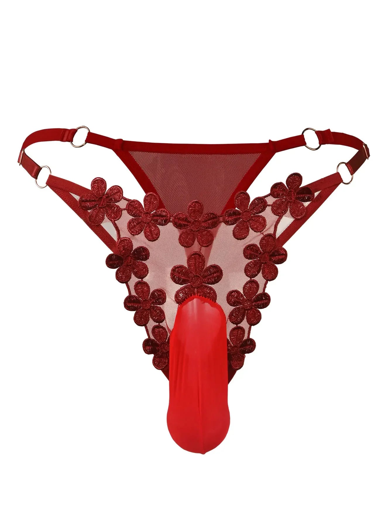 "Fleur d’Homme" – String tanga dentelle florale respirante pour homme
