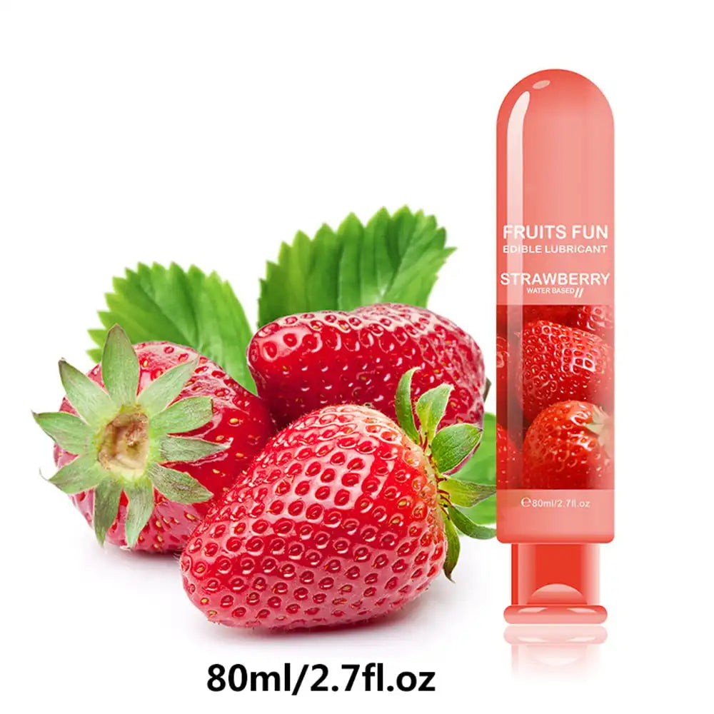 Lubrifiant Intime Comestible 80ml - Gel à Base d’Eau Saveur Fruits | Lubrification Longue Durée & Facile à Nettoyer