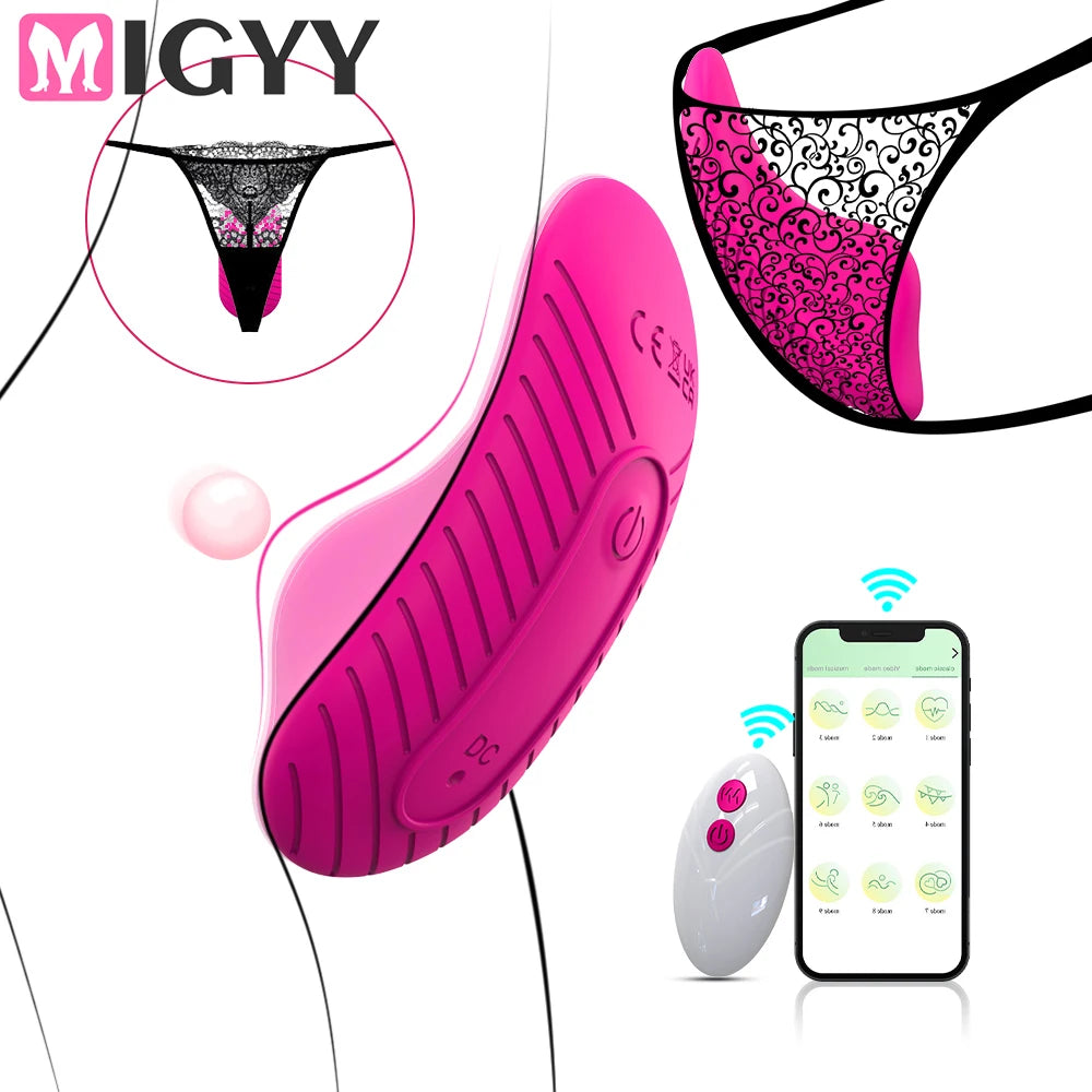 Vibromasseur Papillon Portatif – Télécommande & App Bluetooth, 10 Modes, Stimulateur Clitoridien Ultra Silencieux | Port Invisible & Sans Trace