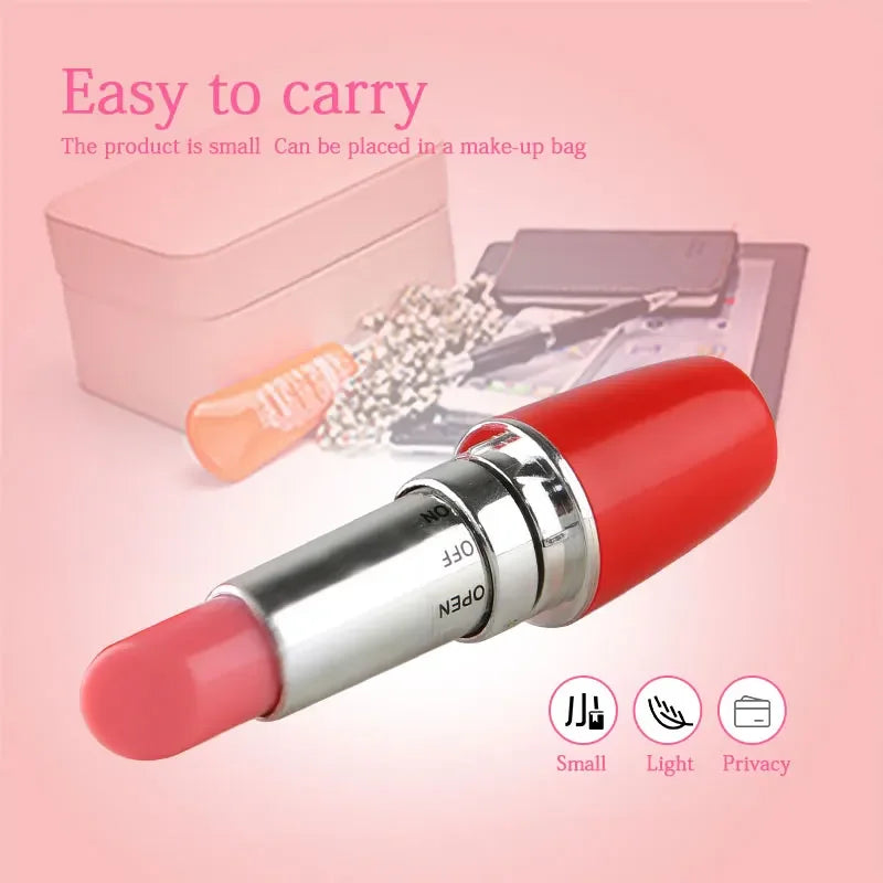 Vibromasseur Discret Forme Rouge à Lèvres – Mini Stimulateur Clitoridien G-Spot Silencieux | Bullet Vibrant Portatif pour Femme