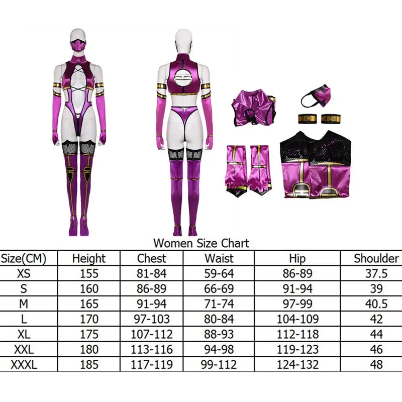 Cosplay Femme Nitara – Costume Complet Inspiré de Mortal Kombat | Jumpsuit + Masque + Gants | Déguisement Sexy  & Événement Cosplay