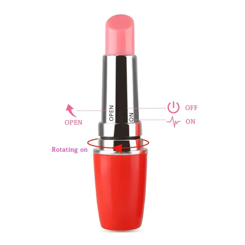 Vibromasseur Discret Forme Rouge à Lèvres – Mini Stimulateur Clitoridien G-Spot Silencieux | Bullet Vibrant Portatif pour Femme