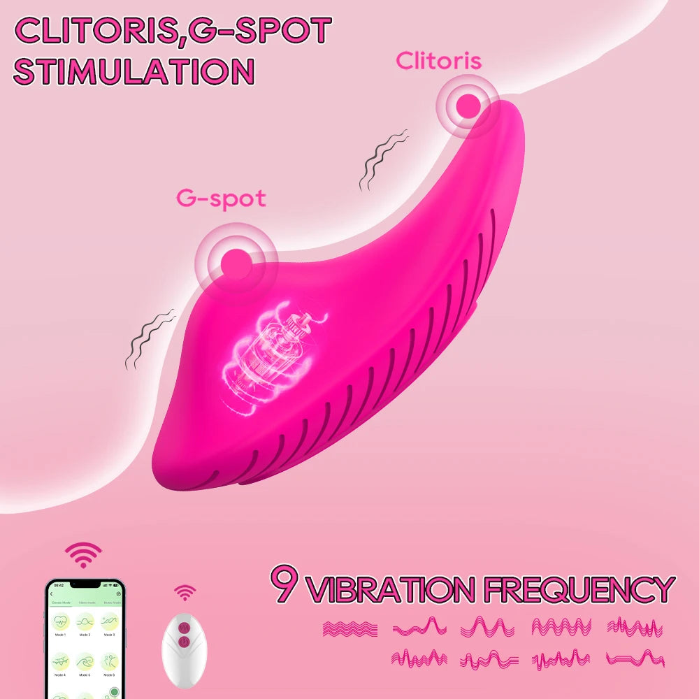 Vibromasseur Papillon Portatif – Télécommande & App Bluetooth, 10 Modes, Stimulateur Clitoridien Ultra Silencieux | Port Invisible & Sans Trace