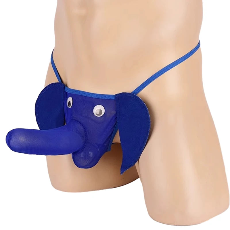 String Homme Éléphant – Slip Sexy Humour & Séduction, Tissu Extensible et Respirant