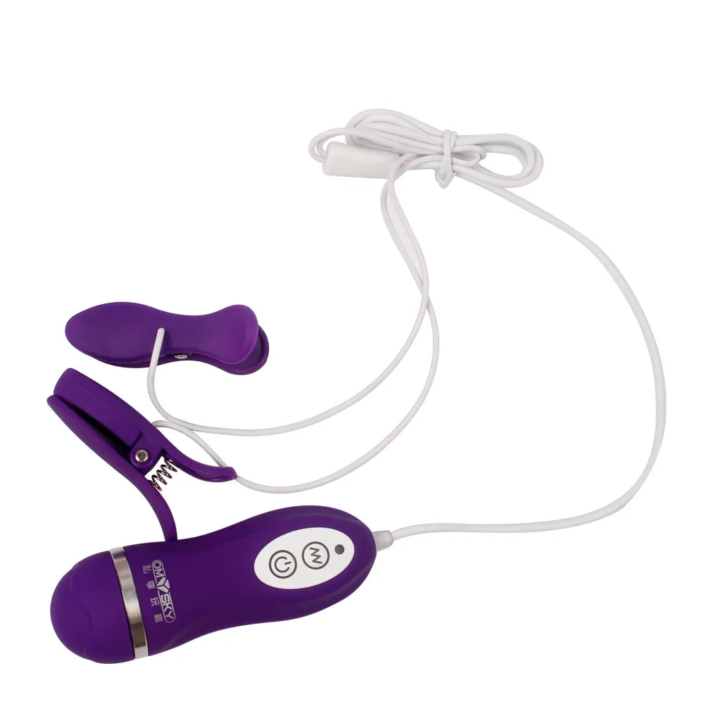Stimulateur Vibrant à Pinces pour Seins – 10 Vitesses, Silicone Médical, Plaisir Ciblé pour Couples