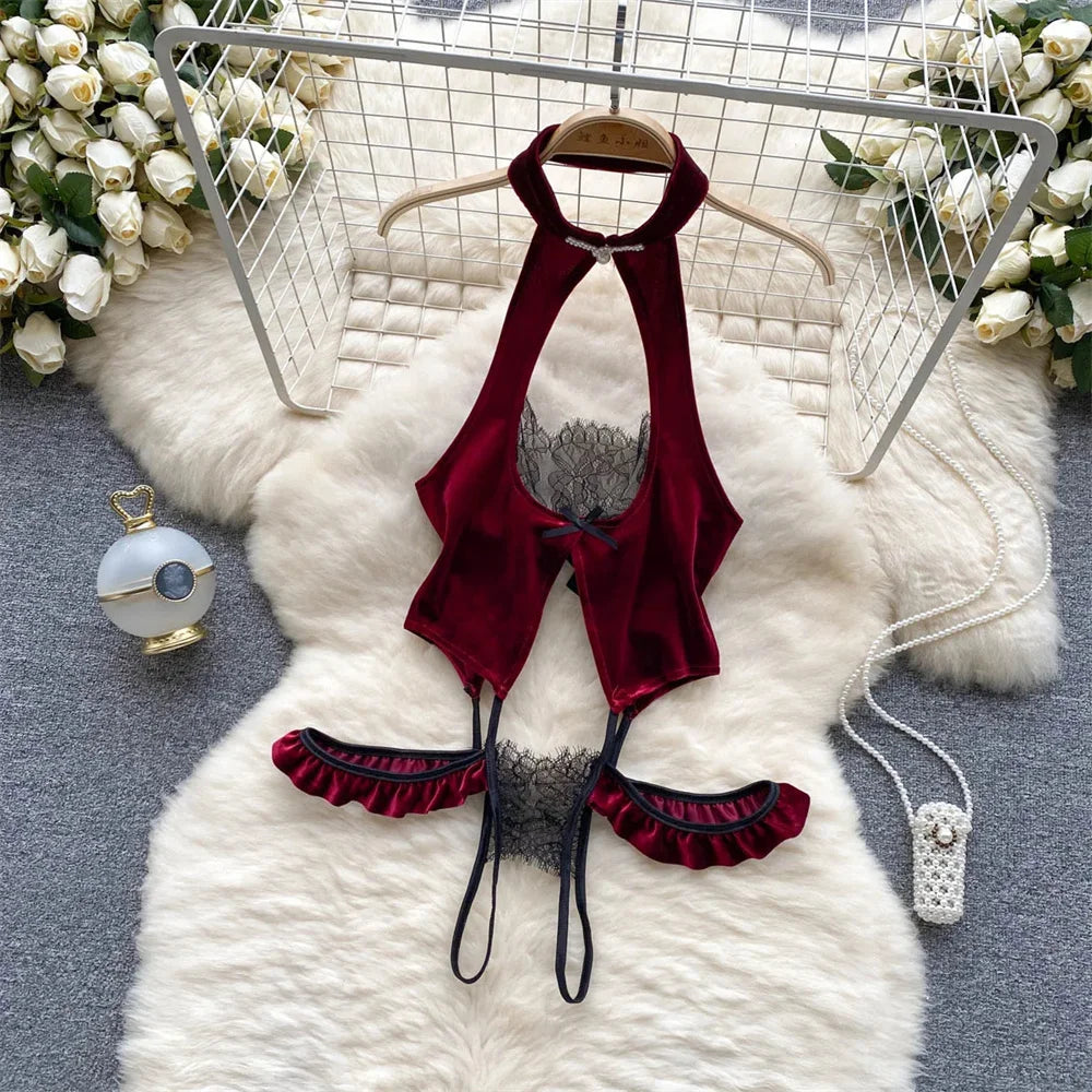 Body Sexy Bunny Girl – Ensemble Clubwear en Similicuir et Dentelle, Cosplay Nocturne Glamour