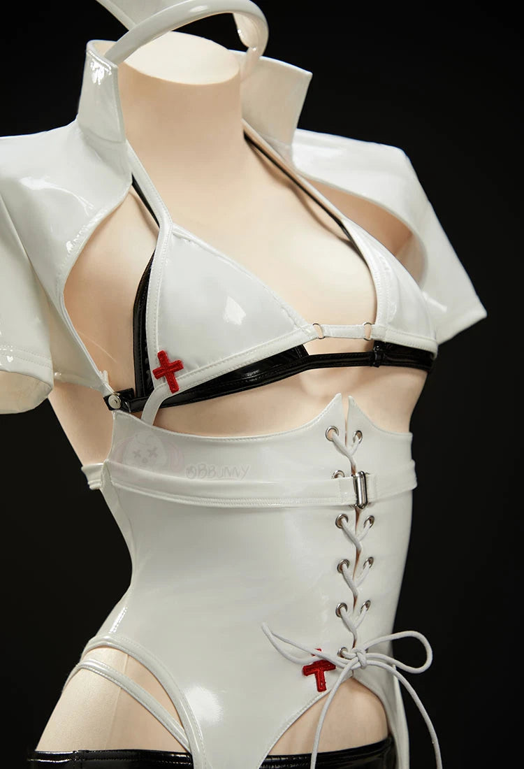 Cosplay Tifa Infirmière – Déguisement Sexy & Fidèle au Jeu – Ensemble Complet avec Perruque