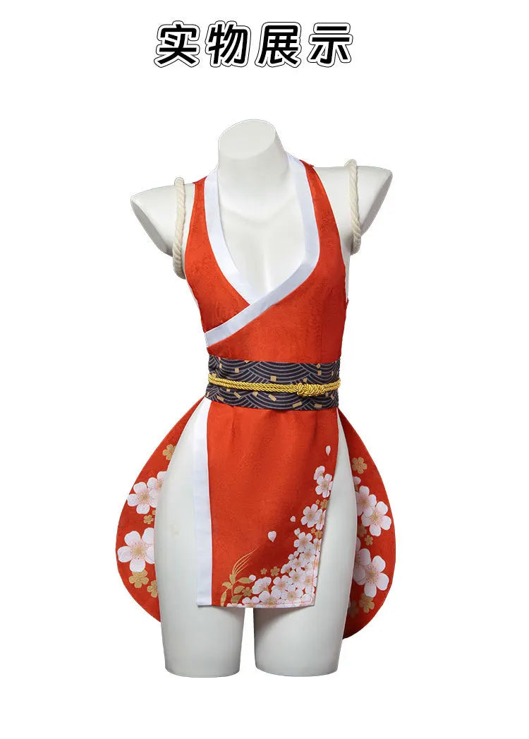 Cosplay Sexy Mai Shiranui – Costume Féminin Inspiré d'Anime | Déguisement Complet + Perruque | Fantaisie, Halloween, Roleplay Adulte