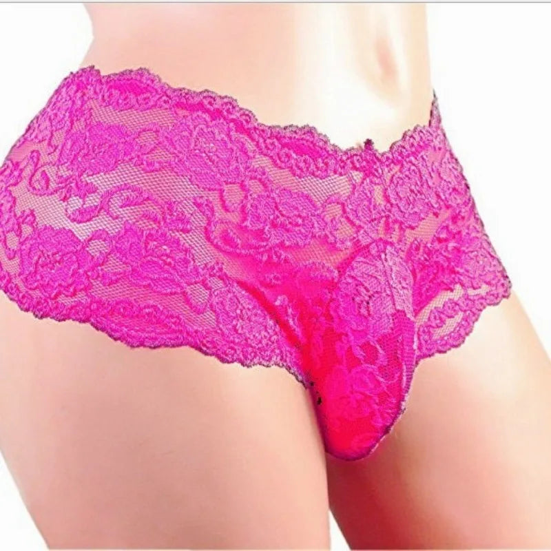 Culotte Dentelle “Sissy Charm” – Lingerie Sexy & Respirante pour Homme, Taille Plus Disponible