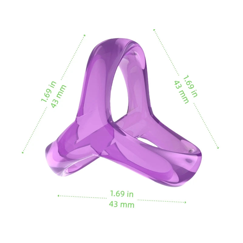 Cockring Triple Anneau Silicone – Anneau de Retardement Éjaculatoire et de Maintien de l’Érection