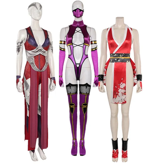 Cosplay Femme Nitara – Costume Complet Inspiré de Mortal Kombat | Jumpsuit + Masque + Gants | Déguisement Sexy  & Événement Cosplay