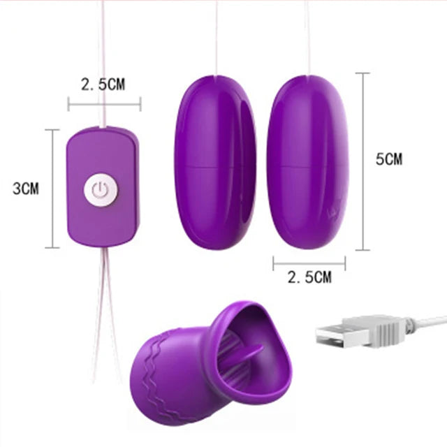 Œufs Vibrants USB Double – Stimulation Clitoridienne & Vaginale – Discret, Efficace et Waterproof