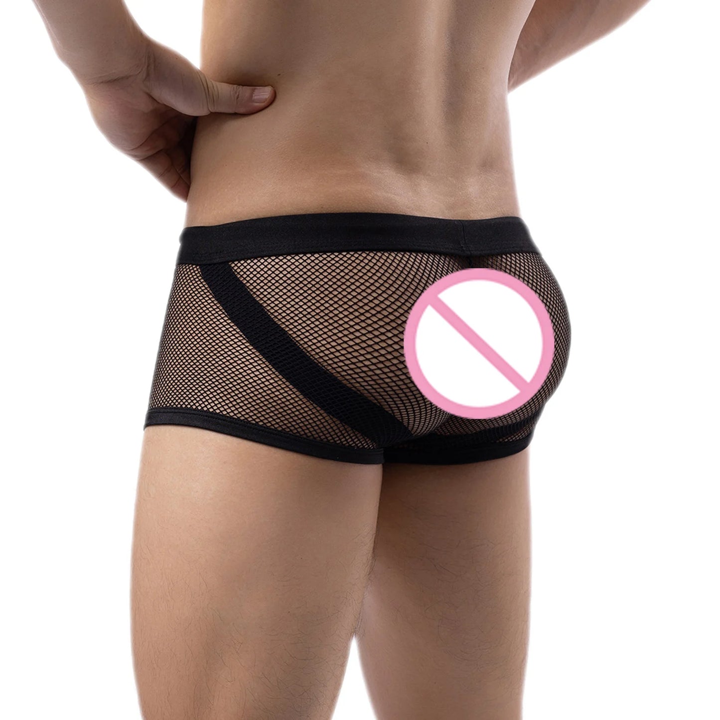 Boxer Jockstrap “Black Mesh” – Sous-vêtement Transparent Sexy pour Homme