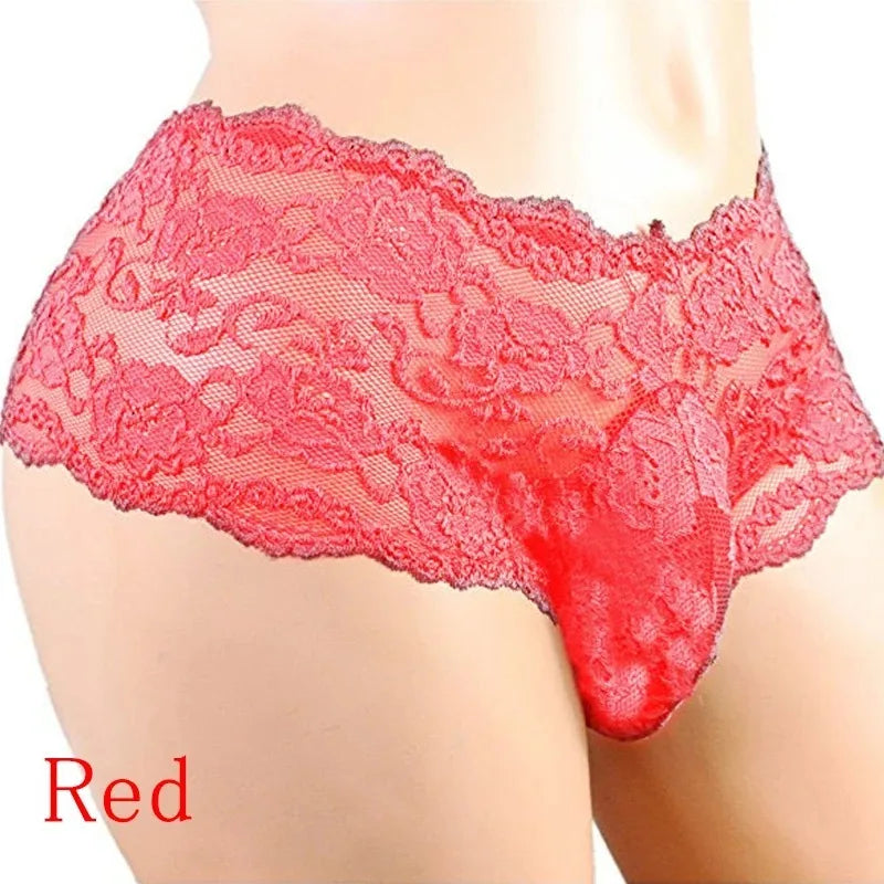 Culotte Dentelle “Sissy Charm” – Lingerie Sexy & Respirante pour Homme, Taille Plus Disponible