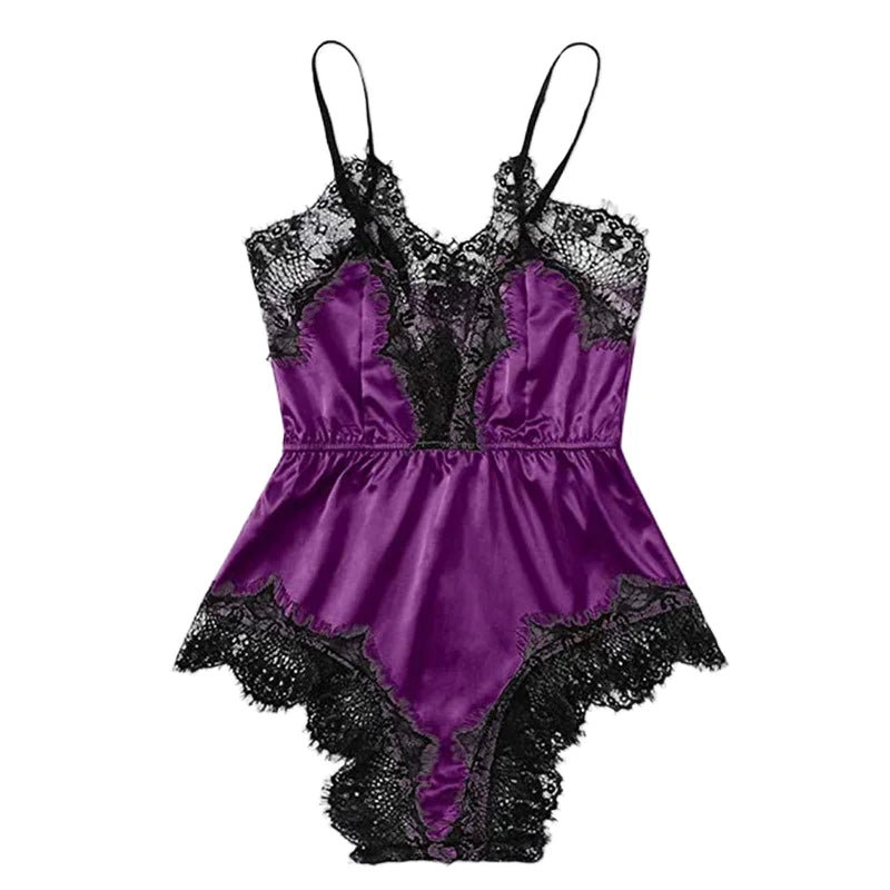 "Velvet Dreams – Lot de 5 ensembles pyjama satinés à dentelle pour nuits sensuelles"