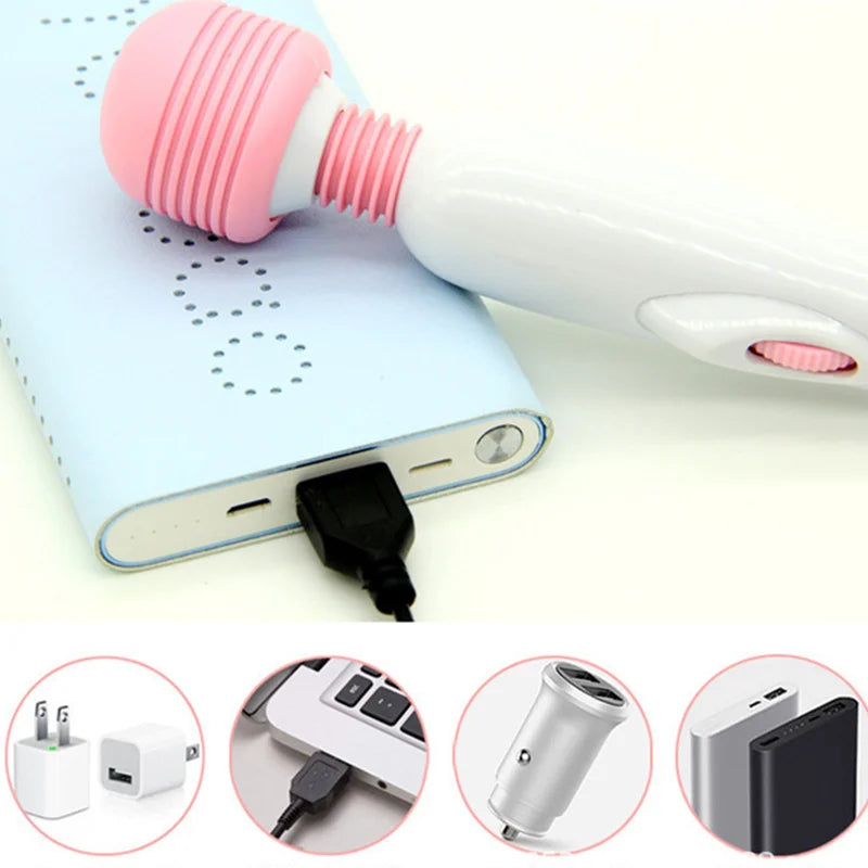 Wand Vibrant Medium – Stimulation Clitoridienne & Point G – 10 Modes – Rechargeable USB