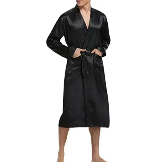 Duo de Kimonos Satinés "King & Queen" – Peignoirs Assortis Couple Élégance & Sensualité